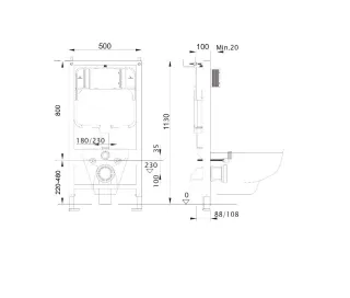 Комплект SET AQUATEK ВЕГА-1905-014 унитаз с инсталляцией кнопкой и сиденьем микролифт